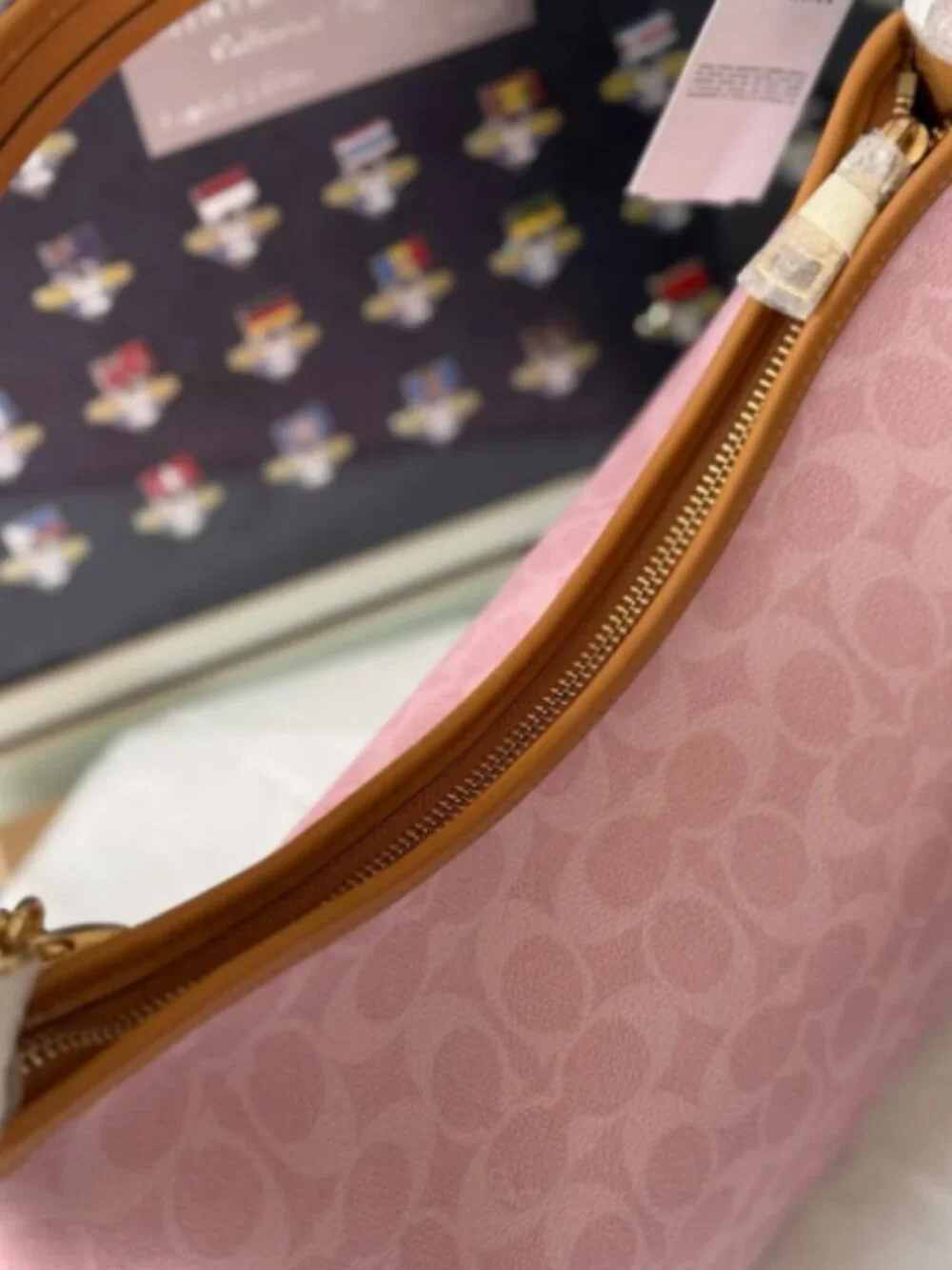 NWT Coach Gold/Powder Pink Laurel Shoulder Bag With Charms CEL12 - Picture 4 of 7